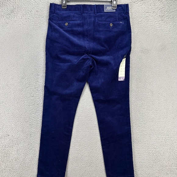 Polo Ralph Lauren Mens Corduroy Pants 32X32 Blue Stretch Pockets Slim Fit NEW - Picture 1 of 8